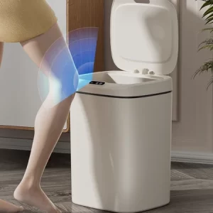 Lixeira com Sensor Automático Inteligente Abre Fácil em Toque Cesto Lixo Banheiro Cozinha Escritório 16 Litros